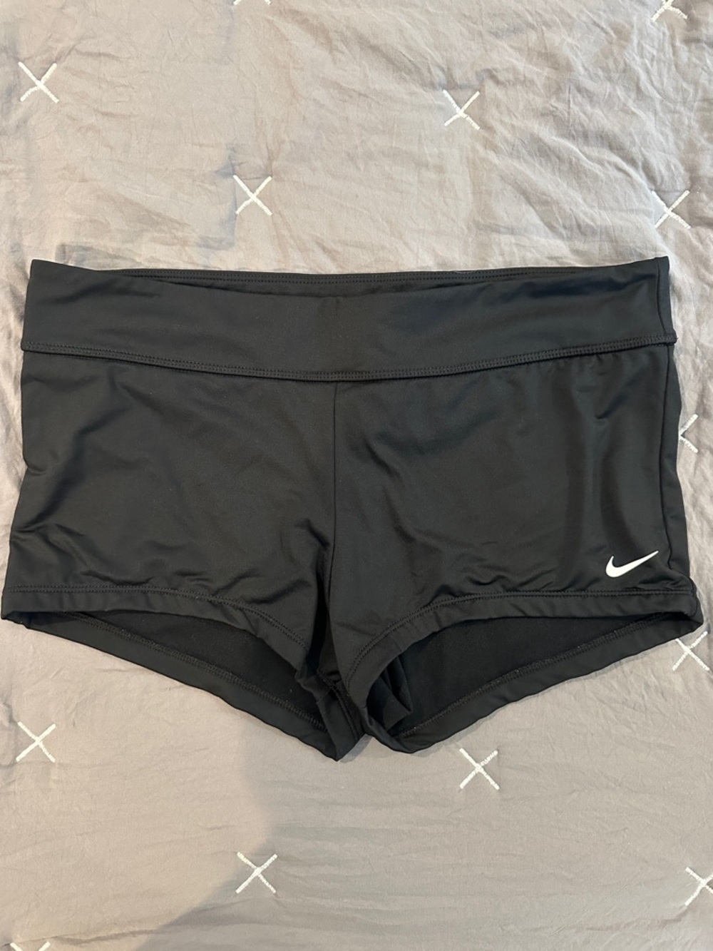 Nike Black Women's Bike/Training Shorts with White Swoosh